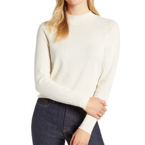 Everlane 100% Cashmere Raglan Mock Neck  Sweater